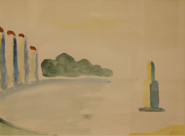 Virgilio Guidi (Roma 1891-Venezia 1984)  VENEZIA  acquarello su carta, cm 38x28