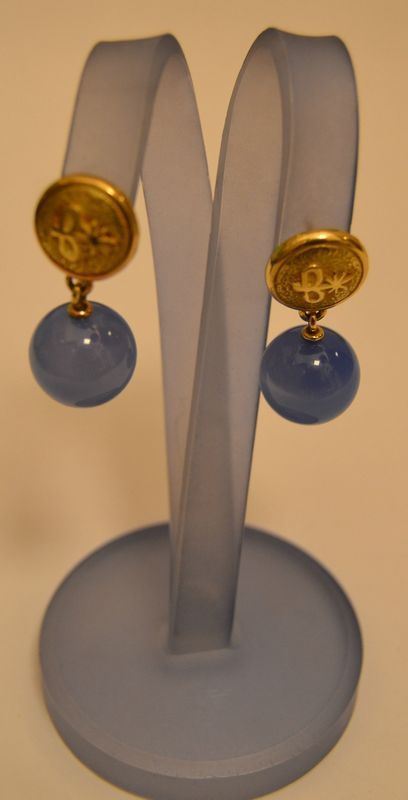 Coppia di orecchini a pendente in oro giallo PALLINA,  g  6,1, marcato Torrini (2)