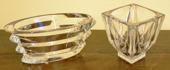 Due vaschette, Firenze sec. XX, in cristallo lavorato manifattura SEVRES e BACCARAT(2)