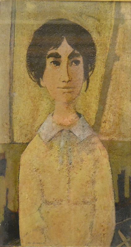 Marcello Boccacci ( Firenze 1914-1996 )  SIMONETTA  olio su cartone, cm 37x20