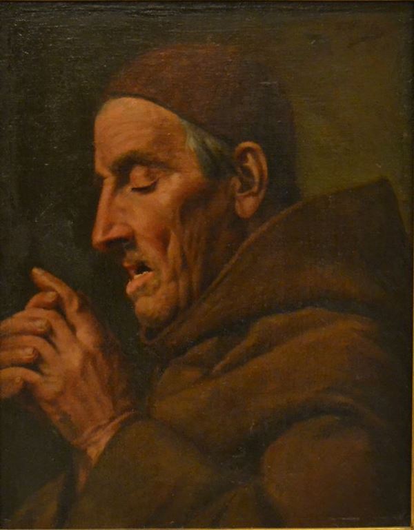Francesco Folli ( Firenze 1843-New York 1921 )  FRATE  olio su tela, cm 46x37  - Asta Antiquariato, Orientale, Gioielli e  Argenti - Poggio Bracciolini Casa d'Aste