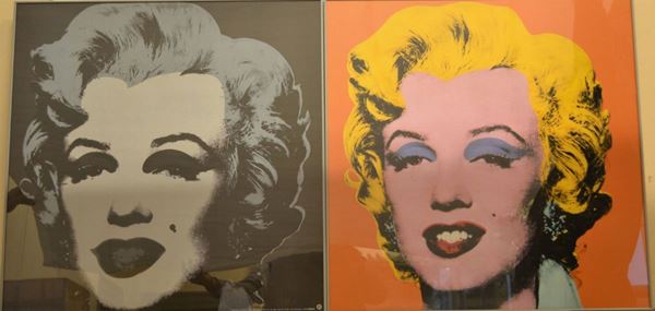 MARILYN MONROE                                                               otto stampe tipografiche, cm 64x64 ciascuna                                (8)