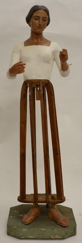 Manichino in legno e gesso, cm 200                                          danni