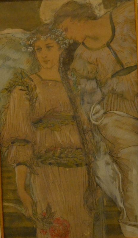 Scuola Italiana, sec. XIX  FIGURE FEMMINILI  disegno su cartone, cm 50x29   firmato Bargellini