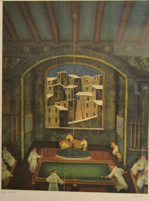 Norberto Proietti ( Spello 1927-2009 )  IL BILIARDO cm 61x86  prove di artista