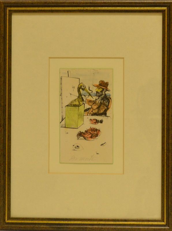 Antonio Possenti       (Lucca 1933)                                                              IL PITTORE             litografia, cm 14,5x8                                                        firmato              