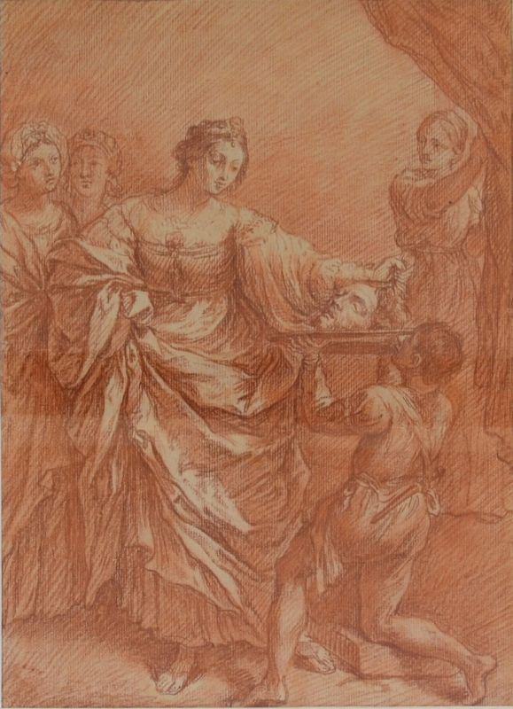 Da Guido Reni       SALOM CON LA TESTA DEL BATTISTA                                             sanguigna su carta