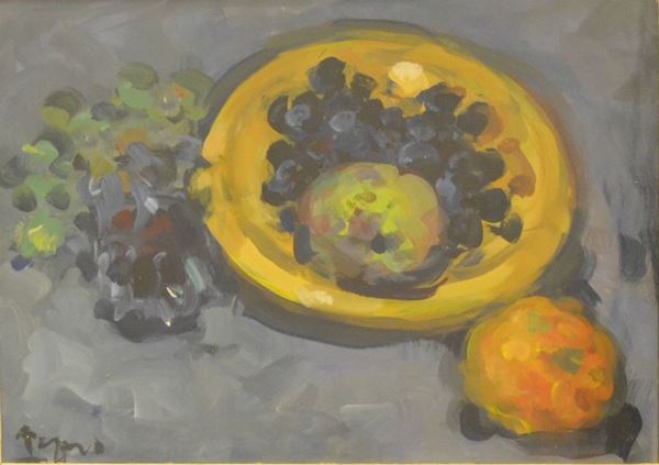 Enzo Pregno ( Il Cairo 1898-Firenze 1972 )  NATURA MORTA  olio su tela, cm 35x50