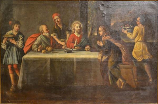 Scuola Italia centrale, sec.XVIII L'ULTIMA CENA olio su tela, cm 115x76