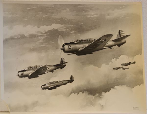 AEROPLANO                                                                   riproduzione fotografica ai sali d'argento di un'acquarello raffigurante    aeroplano, cm 26,5x34