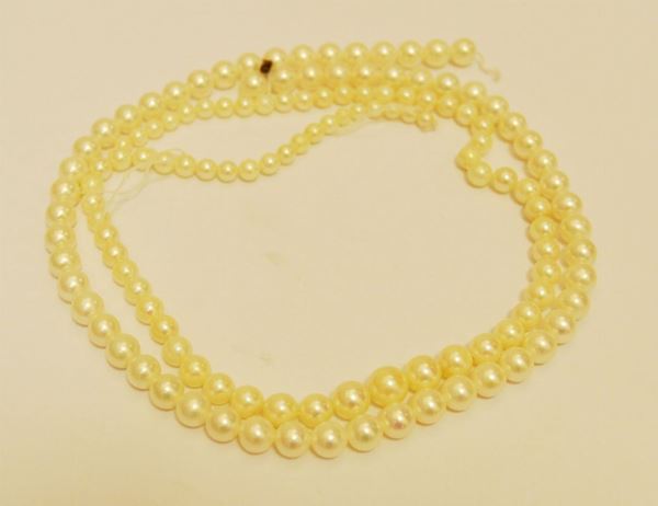 Filo di perle di acqua dolce, mm 6,5, e filo di perle coltivate