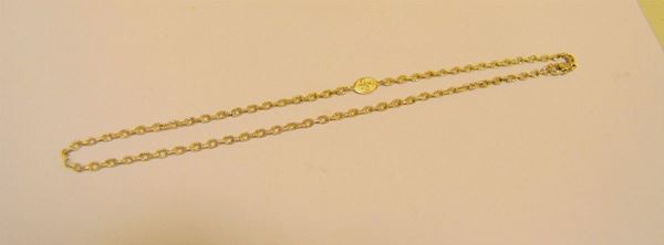 Collana in oro bianco, LUCCHETTO, g 12,5, marcata Torrini