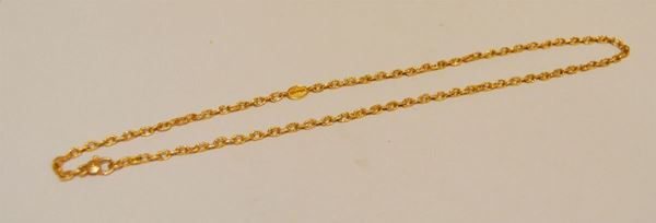 Collana in oro giallo, LUCCHETTO, g 12,5, marcata Torrini