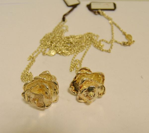 Due collane in argento 925, con pendenti OYSTER, g 46, marcate Torrini(2)