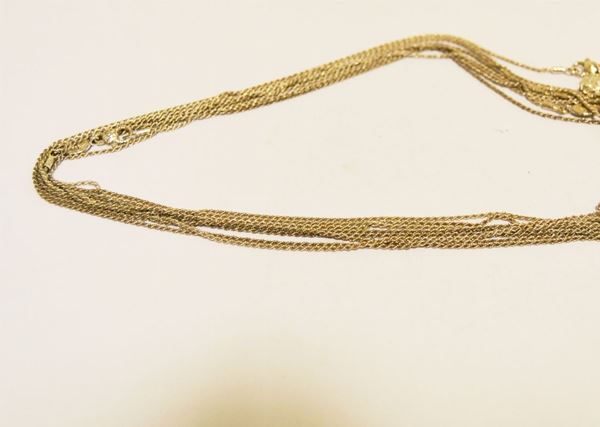 Quattro collane in oro bianco, FUCINELLA NATIVA, g 28, marcate Torrini (4)