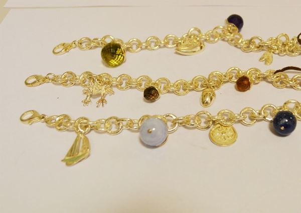 Tre bracciali in argento 925, CHARMS, g 110 lordi(3)