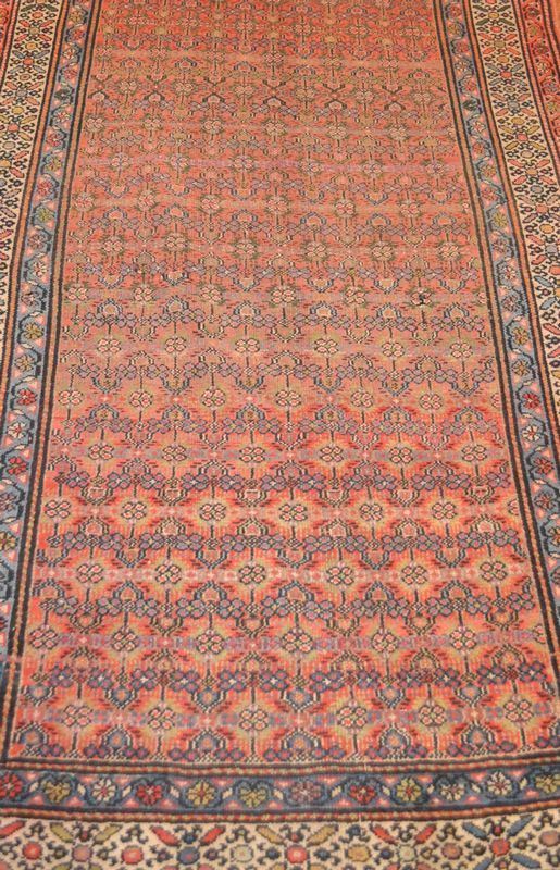 Galleria Hamadam persiana, fondo nero con bothÃ¨ avorio, cm 480x110