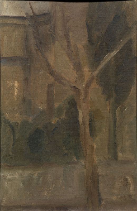 Attribuito a M.Marcucci   ALBERO   olio su cartone, cm 45x30  - Asta Gioielli,  Argenti, Mobili, Oggetti d'arte e Dipinti - Poggio Bracciolini Casa d'Aste