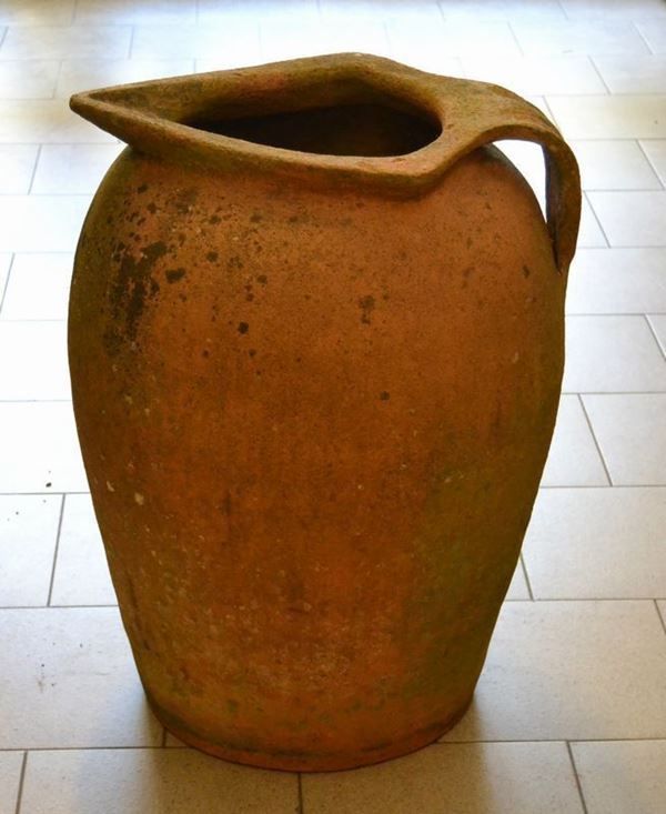 Orcio a beccuccio, sec. XVIII, in terracotta, cm 73x50