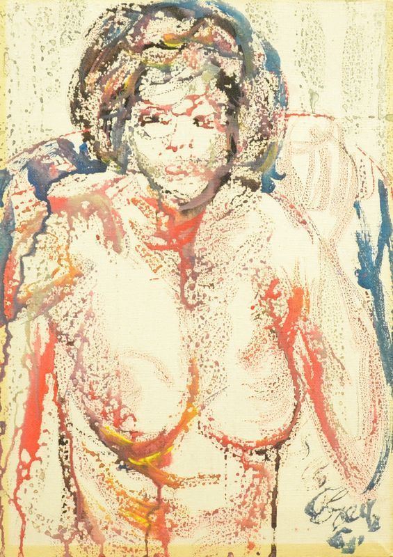 Silvio Loffredo     (Parigi 1920)     NUDO FEMMINILE  olio su tela, cm 35x25   sul retro della tela: firmato e datato 65   