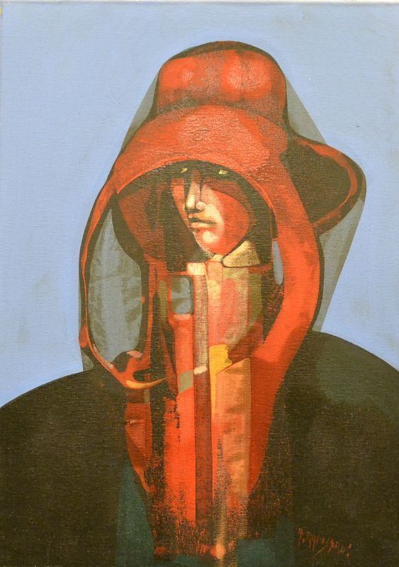 Alfio Rapisardi   (Firenze 1929)   FIGURA FEMMINILE   olio su tela, cm 70x50