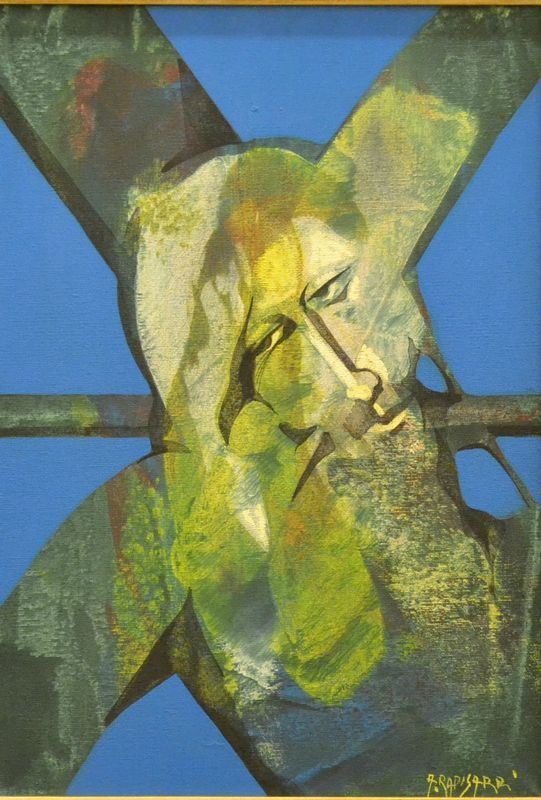 Alfio Rapisardi   (Firenze 1929)  SOGGETTO ASTRATTO   olio su tela, cm 50X35