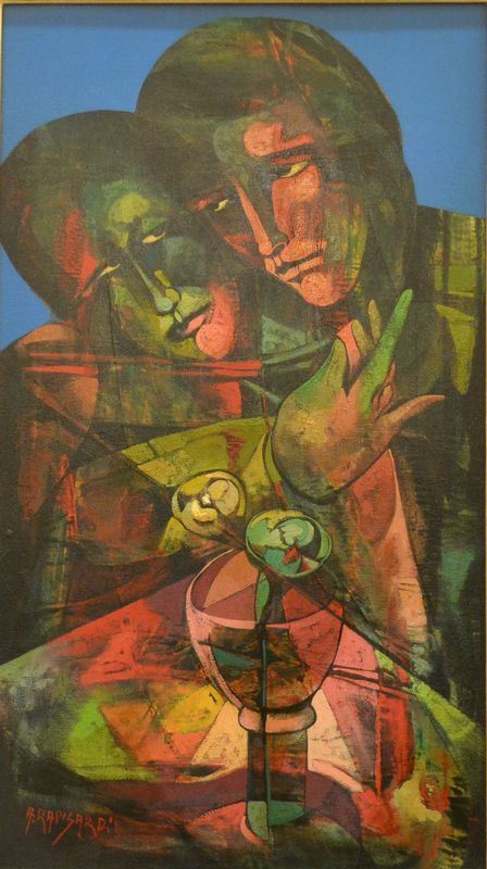 Alfio Rapisardi   (Firenze 1929)  FIGURE   olio su tela, cm 70X40