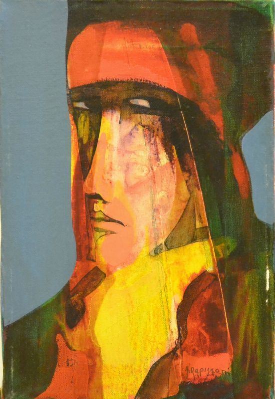 Alfio Rapisardi   (Firenze 1929)   FIGURA ASTRATTA   olio su tela, cm 30x25