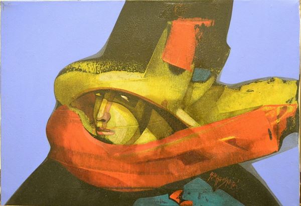 Alfio Rapisardi   (Firenze 1929)   FIGURA FEMMINILE   olio su tela, cm 35x50