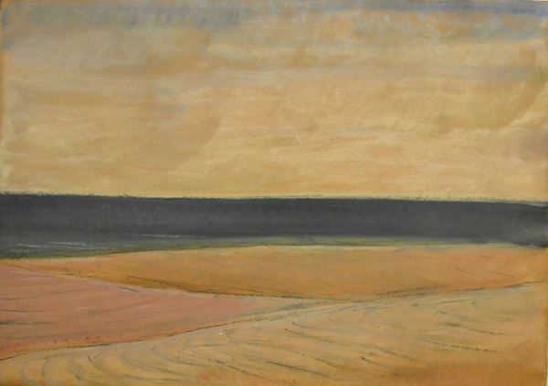 Antonio Berti   ( 1904-1990 )   SPIAGGIA A MARANA  pastello su cartoncino, cm 49x71