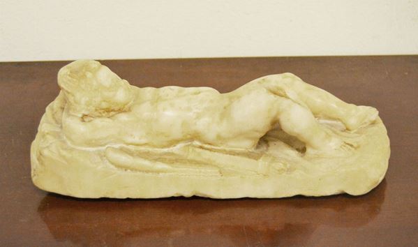 Scuola Italiana, sec. XVI   CUPIDO DORMIENTE   scultura in marmo, cm 30x11   rotture