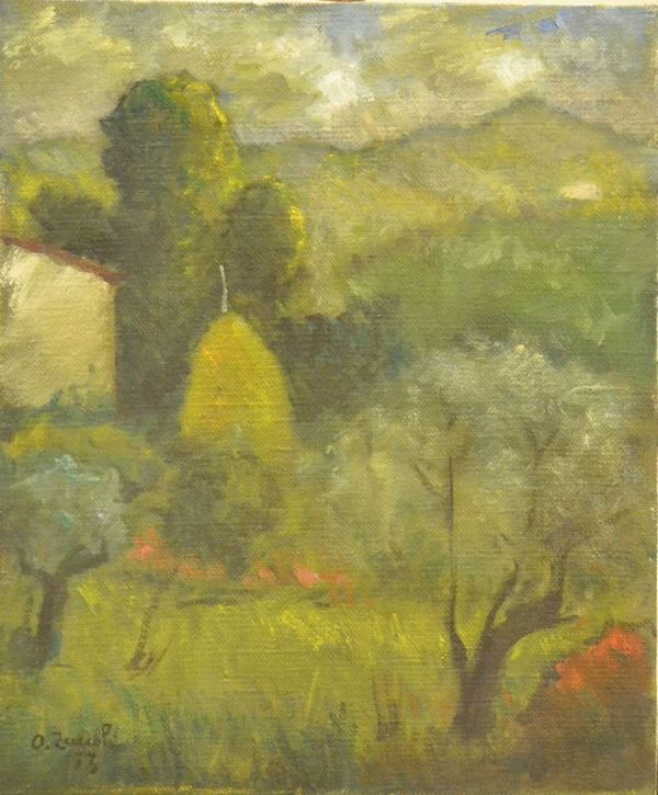 Oreste Zuccoli   BOSCO   olio su tela, cm 60x50   datato 1973