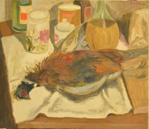 G. D'amico     NATURA MORTA CON FAGIANO   olio su tela, cm 60x70