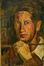 Guido Borgianni (New York 1915 - Firenze 2011)   AUTORITRATTO   olio su cartone datato 1948, cm 45x29  - Asta Arredi, oggetti d'arte, dipinti - Poggio Bracciolini Casa d'Aste