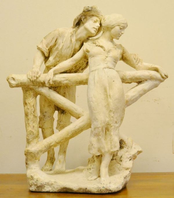 Scultura in gesso, sec. XX,  FIGURE  alt cm 66