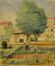 Silvio Polloni ( Firenze 1888-1972 )   CONTADINI AL LAVORO,    olio su tela, cm 60x50,  datato 1931