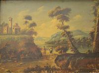 Scuola di fine sec. XVIII - inizio del XIX   VEDUTA   olio su tela, cm 68x93