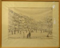 Guido Borgianni   VEDUTA DI VIALE ALBERATO   china su carta, cm 33x47   firmato e datato