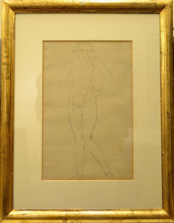 Giovanni Colacicchi   STUDIO ANATOMICO   matita su carta, cm 40x27,5   firmato