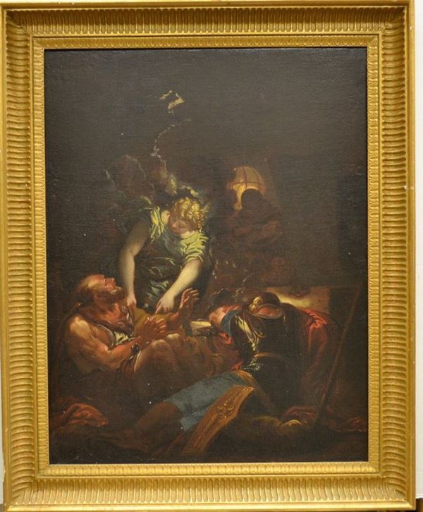 Livio Mehus (Oudenarde 1630-Firenze 1691) LA LIBERAZIONE DI SAN PIETRO olio su tela, cm 64,5x50,5