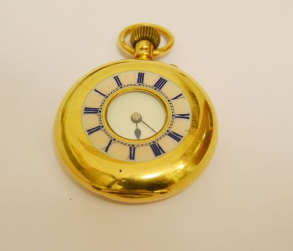 Orologio da tasca in oro giallo doppia cassa