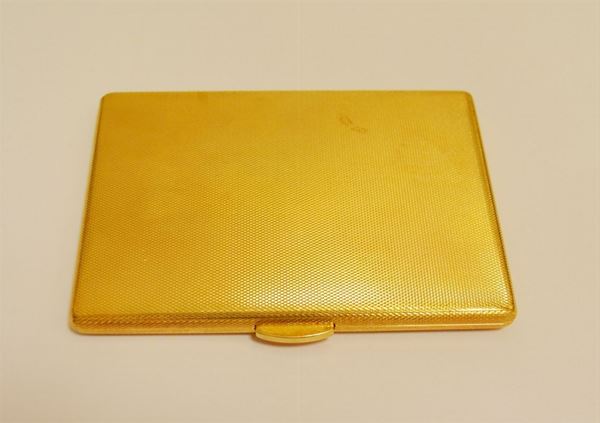 Portabiglietti  da visita  in oro giallo bulinato  g 155