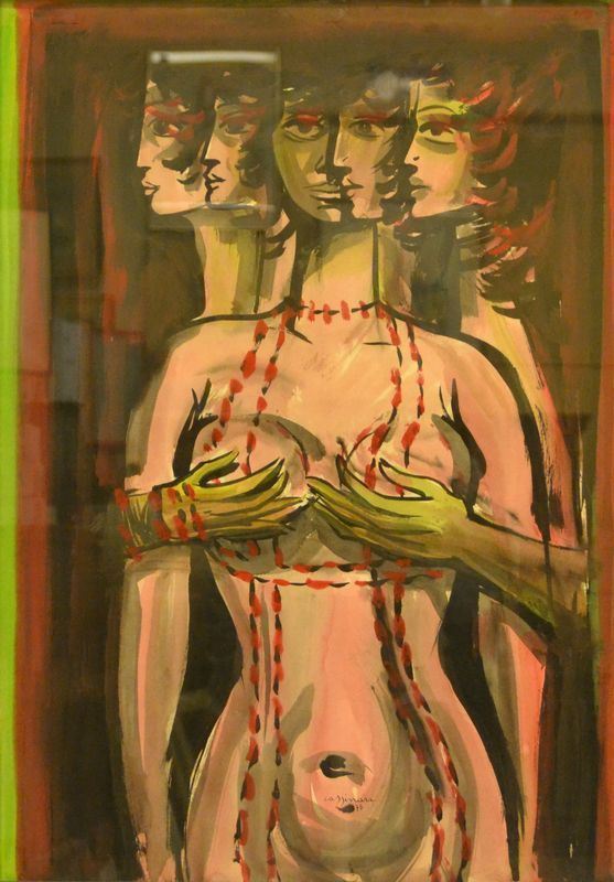 Bruno Cassinari   ( 1912-1992 )   FIGURE,   gouache, cm 50x70