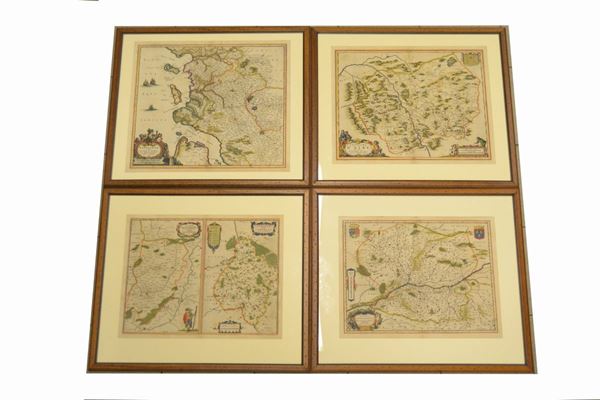 Carte geografiche, sec. XVII, raffiguranti l'EUROPA, da Willem Blaeu, cm 42x50 ( 4 )  - Asta Arredi, oggetti d'arte, dipinti - Poggio Bracciolini Casa d'Aste