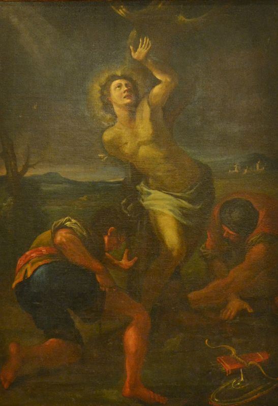 Scuola Italiana, sec. XVIII,   SAN SEBASTIANO,  olio su tela, cm 100x75,   rintelato e restaurato