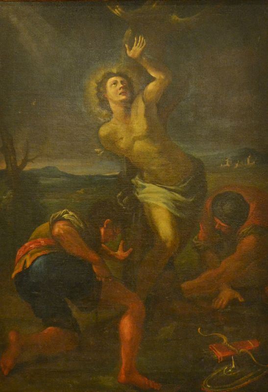 Scuola Italiana, sec. XVIII,   SAN SEBASTIANO,  olio su tela, cm 100x75,   rintelato e restaurato