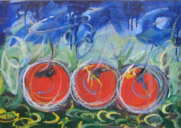 Anonimo NATURA MORTA olio su tela, cm 50x70, a firma Mario Schifano