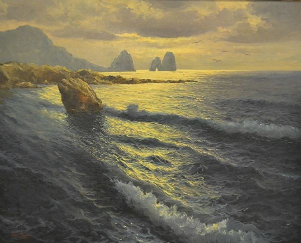 Guido Odierna  (1913-1991)  CAPRI  olio su tela, cm 125x100