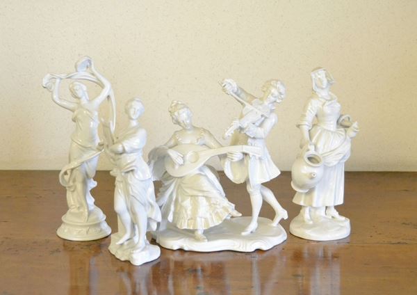 Cinque sculturine, sec. XX, in ceramica Ginori, PERSONAGGI  (5)