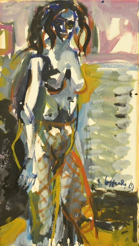 Silvio Loffredo  (Parigi 1920-Trebbiano 2013)  FIGURA FEMMINILE, cm 40x70